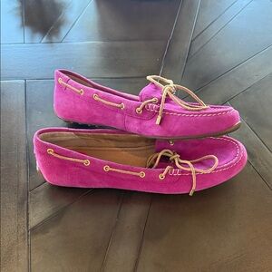 Sperry Fuchsia Suede Moccasins